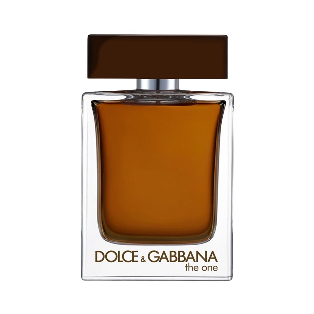 Dolce & Gabbana The One Pour Homme Eau de Parfum bottle with amber liquid.