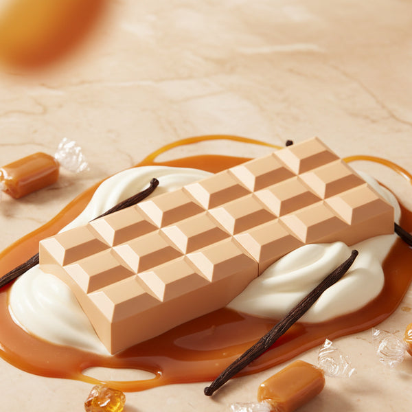Sweet Tooth Caramel Dream perfume bottle with chocolate bar design.